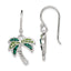 Green Crystal Palm Tree Dangle Earrings in Sterling Silver - Sophia Jewelers