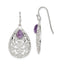 Amethyst Teardrop Shepherd Hook Dangle Earrings in Sterling Silver - Sophia Jewelers
