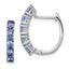 Sterling Silver Rhodium-plated Oval Tanzanite Hinged Hoop Earrings