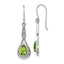 Cubic Zirconia & Peridot Dangle Earrings in Sterling Silver, 8x6mm Textured - Sophia Jewelers