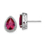 Pear Cubic Zirconia & Lab-Created Ruby Stud Earrings in Sterling Silver, 11mm - Sophia Jewelers