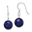 Round Reconstructed Lapis Dangle Earrings in Sterling Silver, 13mm - Sophia Jewelers