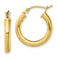 Sterling Silver Gold-Tone Polished 3x20mm Hoop Earrings