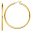 Sterling Silver Gold-Tone Polished 3x60mm Hoop Earrings