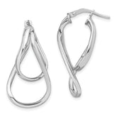 Sterling Silver Rhodium-plated Double Twisted Hoop Earrings