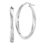 Sterling Silver Rhodium-plated Polished & Twisted Oval Hoop Earrings
