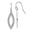 Sterling Silver Polished Enamel Glitter Fabric Marquise Dangle Earrings