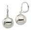 Sterling Silver 14mm Ball Dangle Leverback Earrings