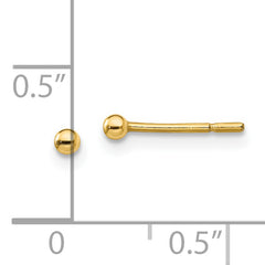 Sterling Silver Gold-Tone Polished 2mm Ball Post Earrings
