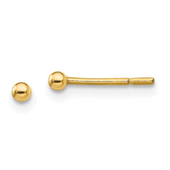 Sterling Silver Gold-Tone Polished 2mm Ball Post Earrings