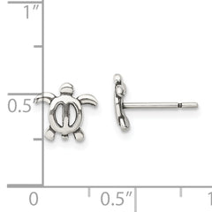 Sterling Silver Antiqued Turtle Post Earrings