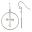 Cross Circle Dangle Earrings in Sterling Silver, Diamond-Cut - Sophia Jewelers