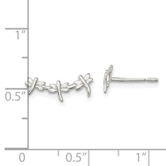 Sterling Silver Polished Dragonfly Post Earrings