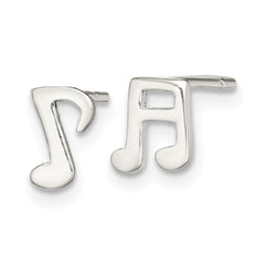 Sterling Silver Polished Left and Right Music Notes Post Earrings