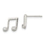 Sterling Silver Polished CZ Musical Notes Post Earrings