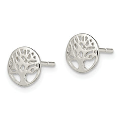 Sterling Silver Rhodium-plated Tree Post Earrings