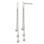 Three-Strand Chain & Beaded Stud Dangle Earrings in Sterling Silver - Sophia Jewelers