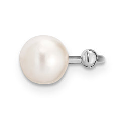 Sterling Silver Rhodium-plated Polished Mother of Pearl Single Cuff Earring