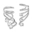 Sterling Silver Rhodium-plated Polished Fancy CZ Pair of Cuff Earrings