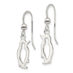Sterling Silver Penguin Shepherd Hook Earrings