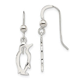 Sterling Silver Penguin Shepherd Hook Earrings