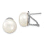 Freshwater Pearl Omega Back Stud Earrings in Sterling Silver, 12-13mm - Sophia Jewelers