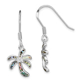 Sterling Silver Rhodium-plated Abalone Palm Tree Earrings