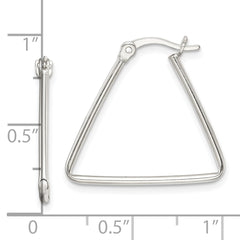 Sterling Silver Polished Triangle Hoop Earrings