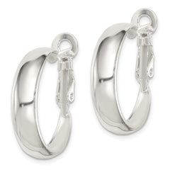 Sterling Silver Polished 6mm Omega Back Hoop Earrings
