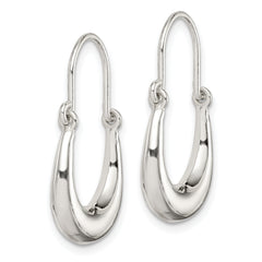 Sterling Silver Polished & Tapered Oval Hoop Earrings
