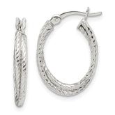 Sterling Silver Twisted and Textured Hoop Earrings