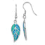 Created Blue Opal Leaf Dangle Earrings in Sterling Silver - Sophia Jewelers