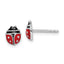 Sterling Silver RH-plated Enameled Ladybug Children's Post Earrings