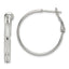 Milgrain Omega Back Round Hoop Earrings in Sterling Silver, 25mm - Sophia Jewelers