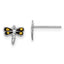 Sterling Silver Rhodium-plated Dragonfly Post Earrings