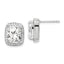 Cushion Cubic Zirconia Halo Stud Earrings in Sterling Silver, 11.05mm - Sophia Jewelers