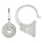 Circles Hoop Dangle Earrings in Sterling Silver, 27mm Diamond-Cut - Sophia Jewelers