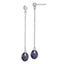 Beaded Black Freshwater Pearl Stud Dangle Earrings in Sterling Silver - Sophia Jewelers