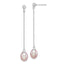 Beaded Purple Freshwater Pearl Stud Dangle Earrings in Sterling Silver - Sophia Jewelers