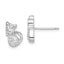 Sterling Silver Rhodium-plated Polished CZ Cat Post Earrings