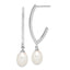 Sterling Silver Rhodium-plated 8-9mm White Rice FWC Pearl Earrings