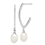 White Rice Freshwater Pearl Dangle Earrings in Sterling Silver, 8-9mm - Sophia Jewelers