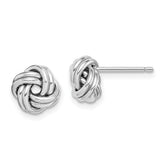Sterling Silver Rhodium-plated Polished Love Knot Post Earrings