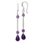 Sterling Silver Polished Amethyst Teardrop Dangle Earrings