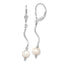 Freshwater Pearl Dangle Leverback Earrings in Sterling Silver, 6x49mm - Sophia Jewelers