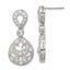 Cubic Zirconia Antique Dangle Earrings in Sterling Silver, 3mm Textured - Sophia Jewelers