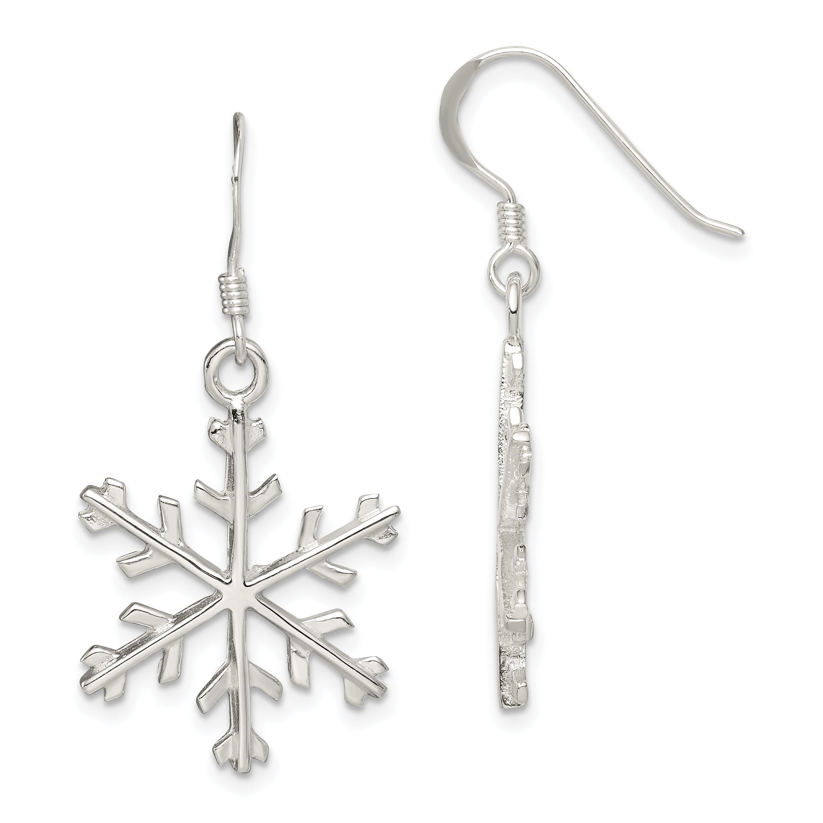 Sterling Silver Snowflake Dangle Earrings
