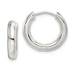 Sterling Silver Polished Hinged Hoop Earrings