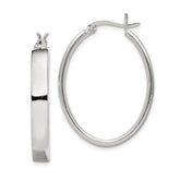 Sterling Silver Polished 4.75mm Oval Hoop Earrings