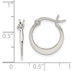 Sterling Silver Polished Tapered Round Hoop Earrings